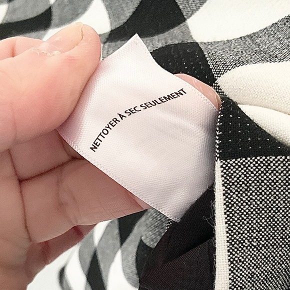 1901 Nordstrom A line skirt Gingham Black White Pockets Lined Like new Size 14 - Picture 10 of 10